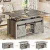 Lift Top Coffee Table, 4 in 1 Multi-Function Convertible Coffee Tables with Storage and Hidden Compartment, Farmhouse Coffee